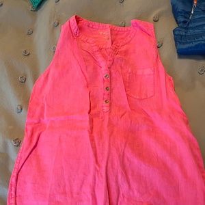 Lilly Pulitzer hot pink linen top S